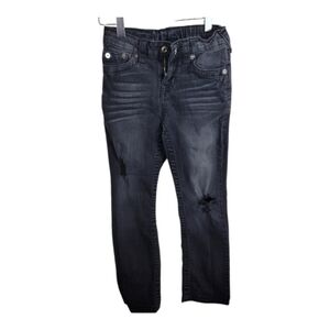 True Religion kids girl black distressed jeans 7